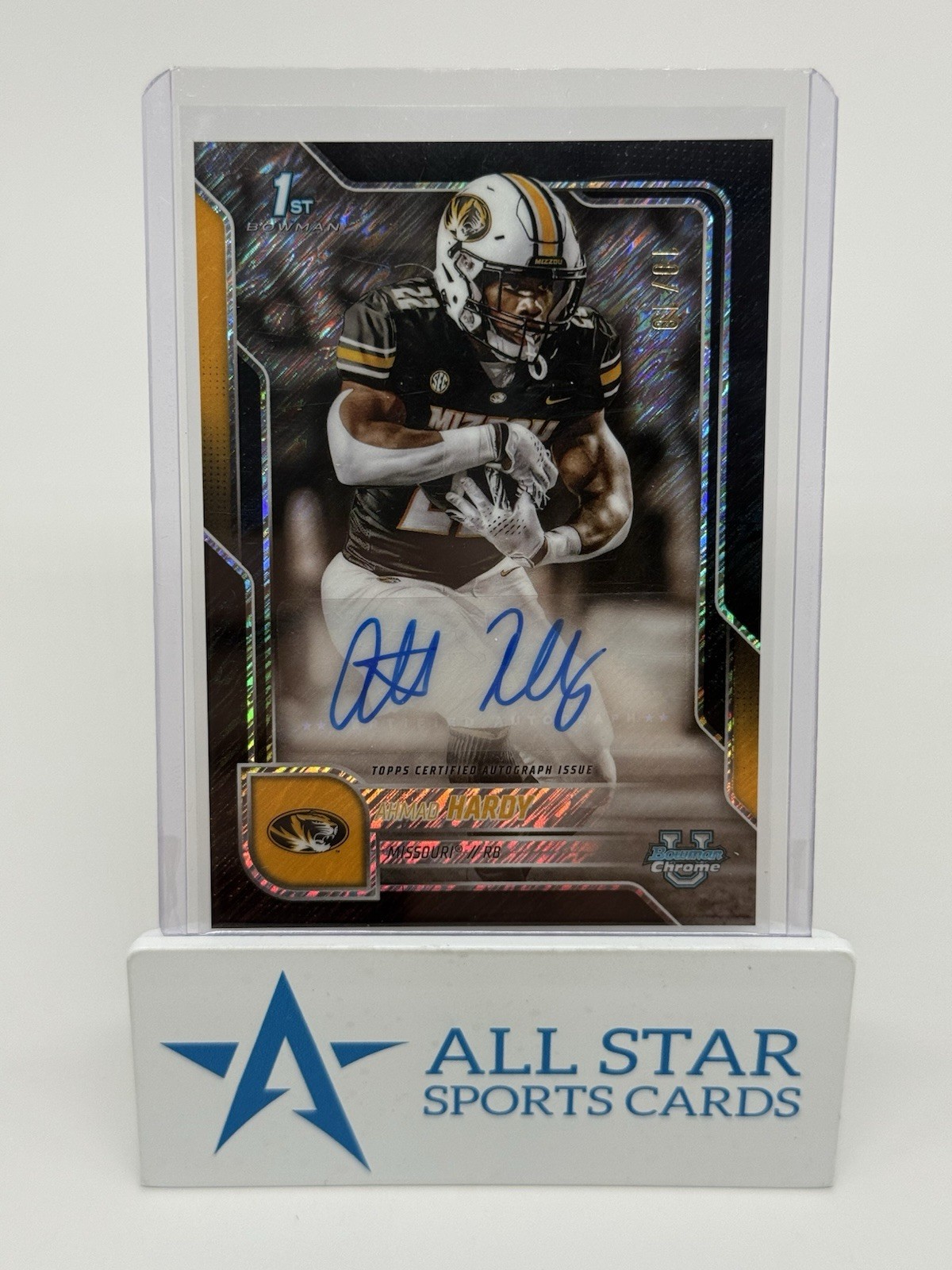 2025 Bowman Chrome U Ahmad Hardy Auto Black Shimmer /10 1st Book End 10/10 RC SP