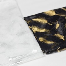 Mesh Fabric Gilding Bronzing Feather Pattern Handmade Curtain Material Tulle