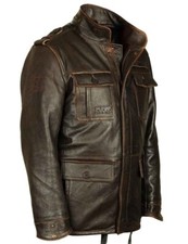 "New Men's Genuine Lambskin Leather Classic brown Vintage Trucker style Jacket