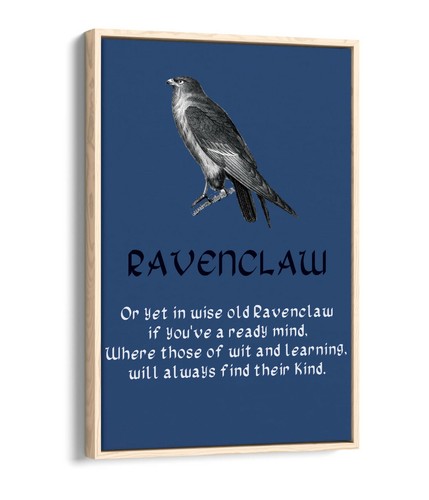 HARRY POTTER RAVENCLAW QUOTE SLOGAN HOGWARTS -FLOAT EFFECT CANVAS WALL ART PRINT - Picture 12 of 12