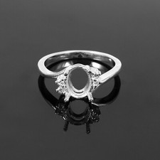 Semi Mount Ring Stone Setting Size 8X6 MM Oval Shape 925 Sterling Silver Jewelry