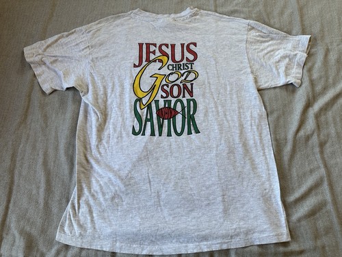 Vintage 90S Lily Rock Religious Jesus Christ God T Shirt Size L - Picture 2 of 15