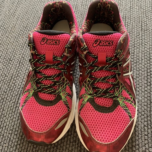 Womens Sz 9.5 ASICS Gel Preleus Athletic Running Shoes Pink & Green T480N - Picture 4 of 6