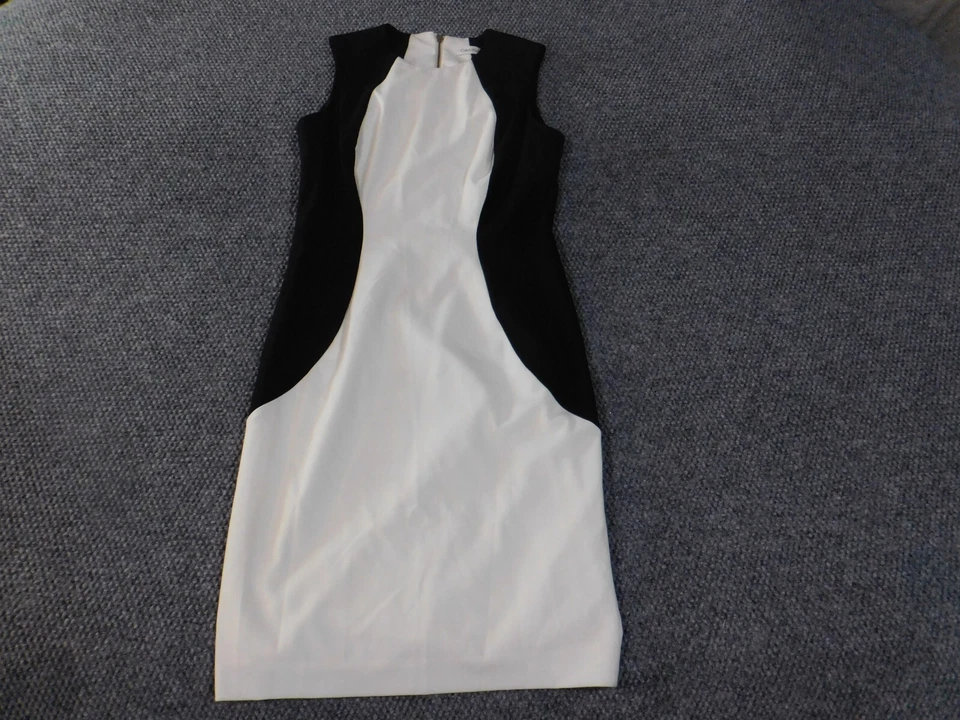 Vestido Calvin Klein 4 blanco línea A cremallera sin mangas elástico mujer poliéster midi Foto 3 de 4