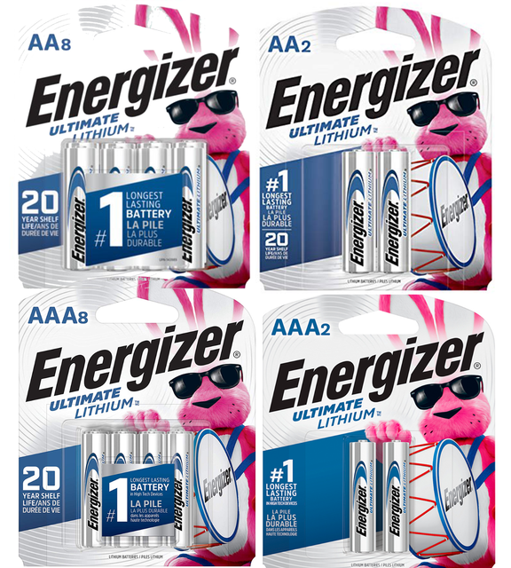 Energizer 10 AA + 10 AAA Ultimate Lithium Long Lasting Batteries (20