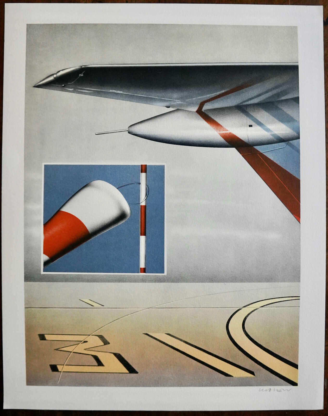 Peter KLASEN, ENSEMBLES AEROPORTUAIRES , 1978. Lithographie originale signee