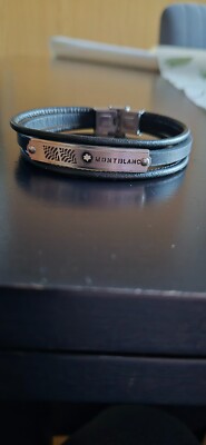 Montblanc Männer Armband Schwarz Leder 
