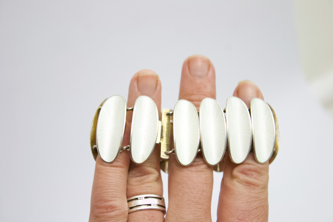 Sterling solid silver enamel David Andersen guill… - image 3