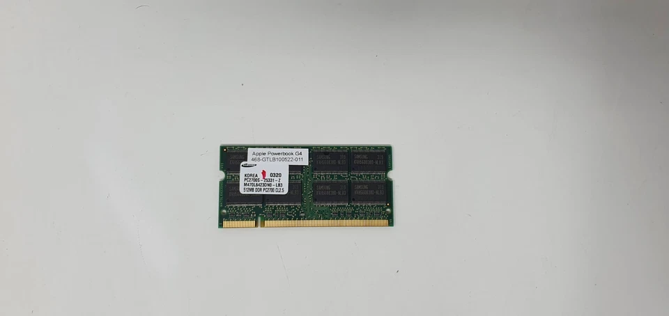 Apple PowerBook G4 17" Memory RAM 512MB DDR PC-2700S Samsung M470L6423DN0 - Image 2 of 4