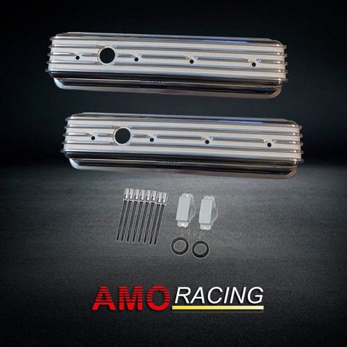 Retro Finned Tall Valve Covers Center Bolts w/ Hole Fits 1987up SBC Chevy 350 eBay