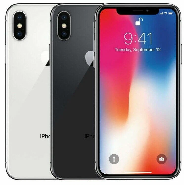 Apple iPhone X - 64GB - Silver Gray AT&T Cricket Net10 H20 A Stock