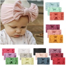 Toddler Infant Baby Boys Girls Stretch Solid Bow Hairband Headwear Headband