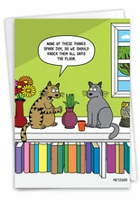 1 Funny Birthday Card with Envelope - Cat Spark Joy C7297BDG