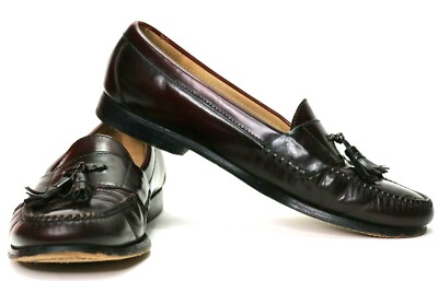 Cole Haan City Mens 11 C Burgundy Leather Slip On Tassel  display picture 2