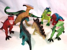 8 Plastic/Vinyl Dinosaurs No Moveable Parts Dino Herd...