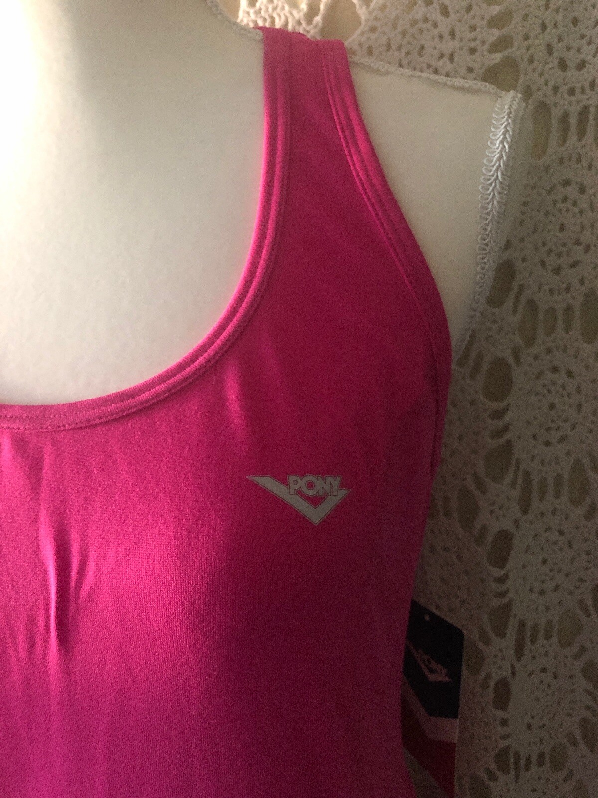 Pony Top Donna Poly Tessuto Stoppino Secco Colore Rosa Tg M