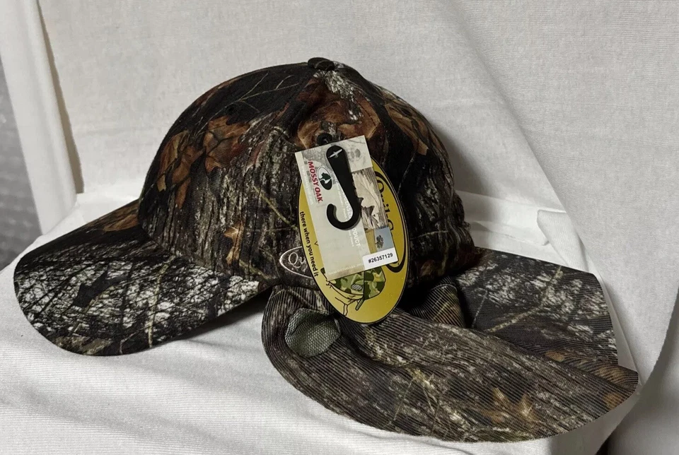 QuikCamo® Cap Mossy Oak Camo rear Face Mask Hat Camouflage Adjustable 59cm - Image 2 of 4