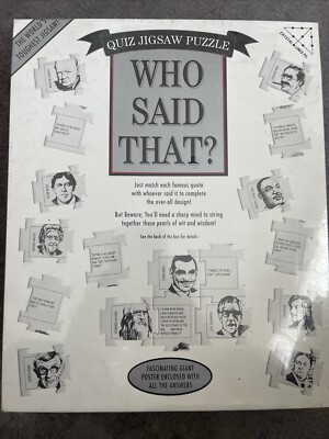 Quiz Puzzle WER HAT DAS GESAGT? Match Famous Zitat mit Antwort Poster 1994