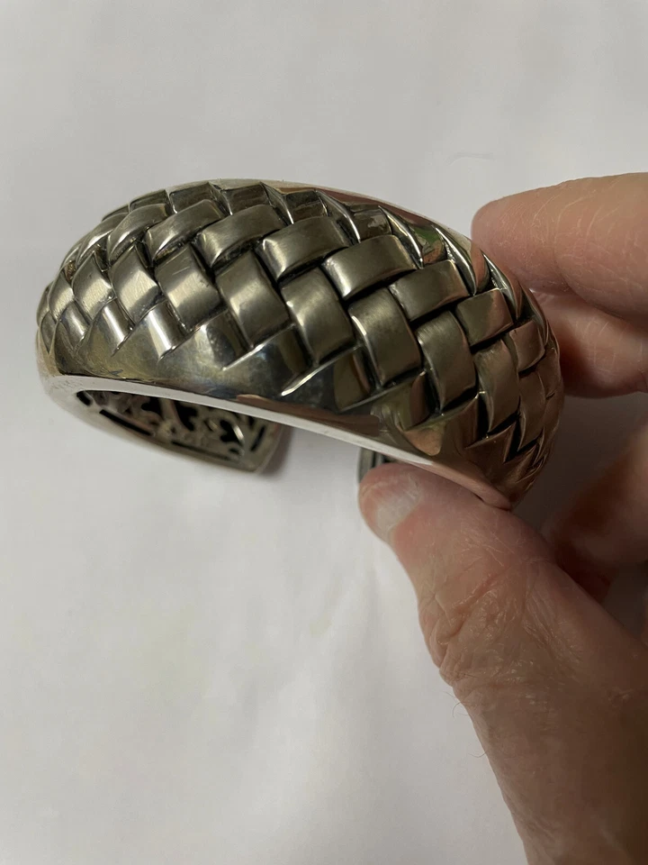 Brazalete tejido cesta esterlina Scott Kay Foto 2 de 4