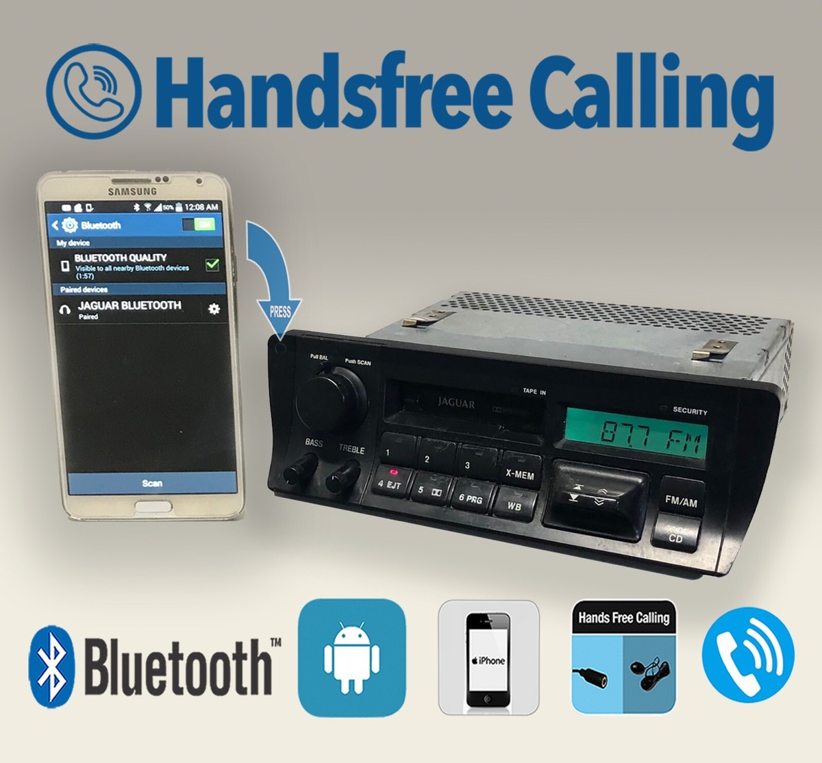 ✓93-94 Jaguar XJ6 XJ12 XJ40 AJ9200 OEM Oem Radio XJ Bluetooth