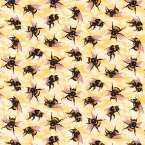 BUMBLE BEES Fabric Fat Quarter Cotton Craft Quilting YOU BUG ME