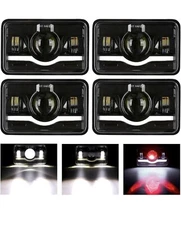 4x6 inch LED Headlights Hi/Lo Sealed Beam with Red Devil Eye DRL Replacment