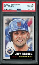2019 Topps Living Set #194 Jeff McNeil PSA 10 Gem Mint SP RC Rookie Card