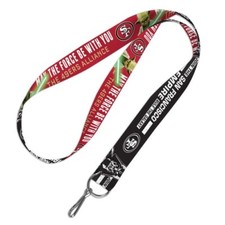 SAN FRANCISCO 49ERS STAR WARS YODA DARTH VADER LANYARD KEY CHAIN 1"WIDE 20"LONG