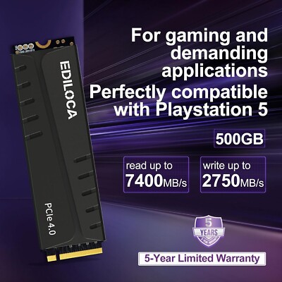 Ediloca M.2 NVMe SSD 1TB 4TB PCIe4.0 Internal PS5 SSD Hard Drive Ediloca M.2 NVMe SSD 1TB 4TB PCIe4.0 Internal PS5 SSD Hard Drive