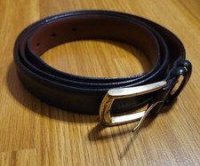 VTG Lands End 42 / 105 Leather Mens Belt Buckle Made USA