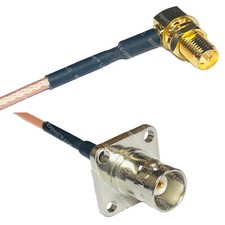 RG316 RP-SMA FEMALE ANGLE to BNC Flange Female RF Cable Rapid-SHIP LOT