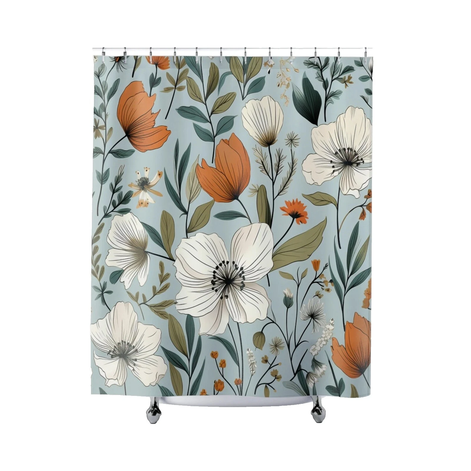 Vinyl Floral Shower Curtains