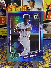 2023 Panini Donruss Baseball Holo Carolina Blue Adael Amador #129 Colorado