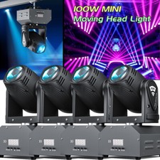 4PCS Mini Moving Head Light RGBW LED Beam Stage Lighting Party Light Disco