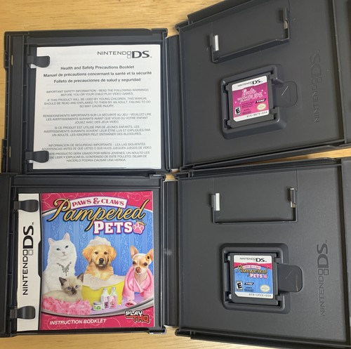 Nintendo DS Game Bundle Barbie Groom & Glam Pups, Paws & Claws Pampered Pets - Picture 2 of 3