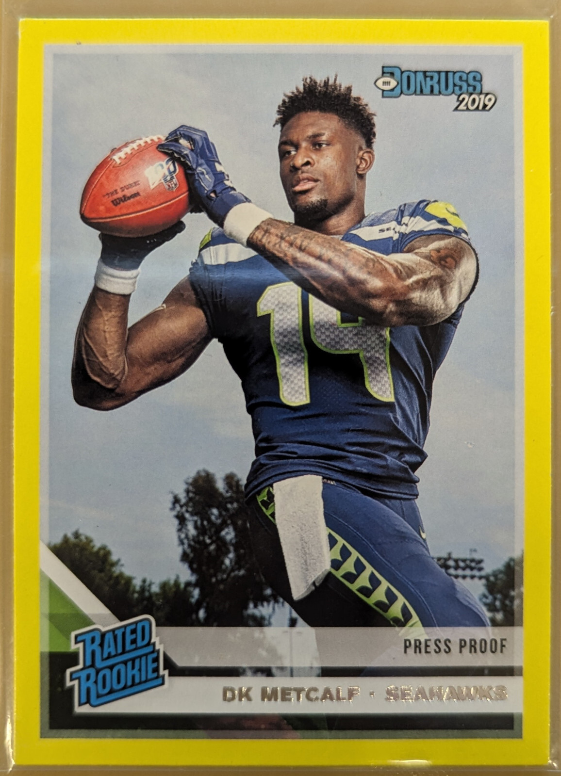 2019 Panini Donruss - Rated Rookie Press Proof Yellow #313 DK Metcalf (RC)
