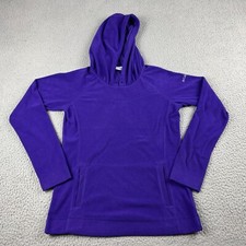 Columbia Hoodie Womens Small Purple Fleece Pullover Sweater Logo Casual Outdoor