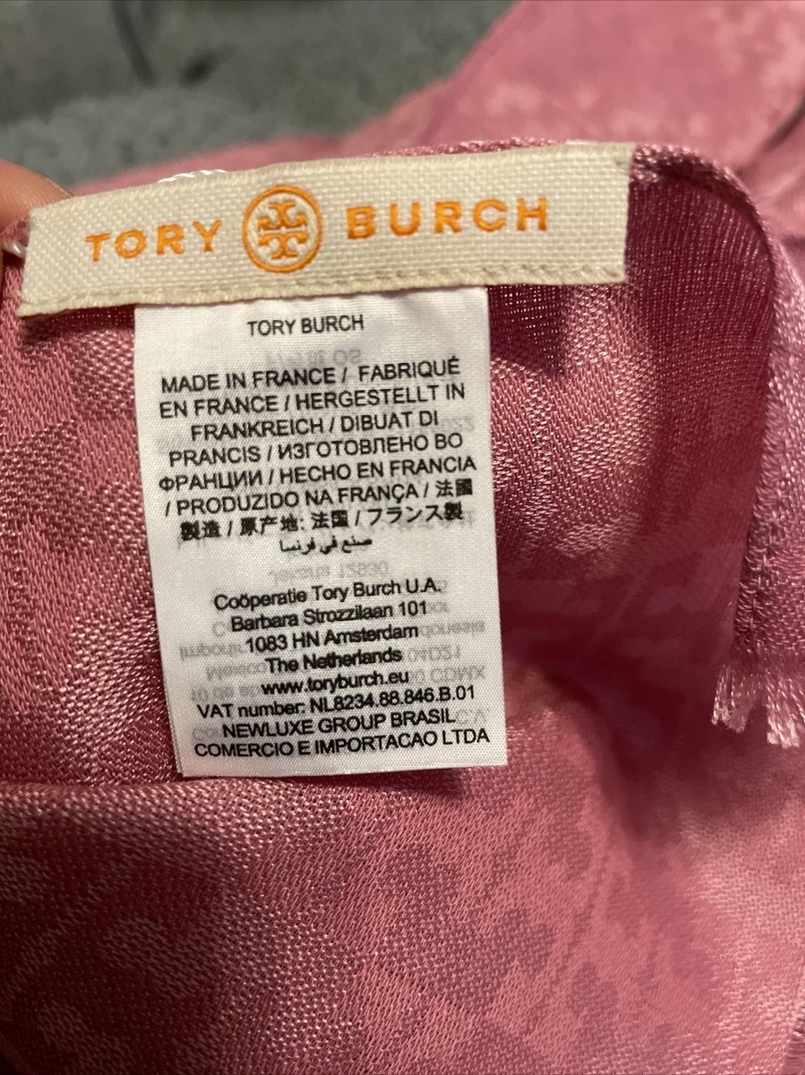 Tory Burch Mosaic logo Jacquard Scarf In Bubblegum Made In