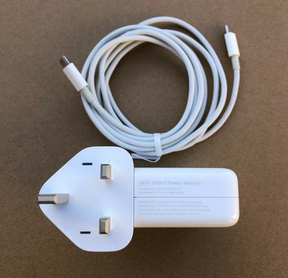 Genuine Apple 96W USB-C Macbook Pro & Air Power Adapter Charger With Cable A2166 - Image 2 of 4