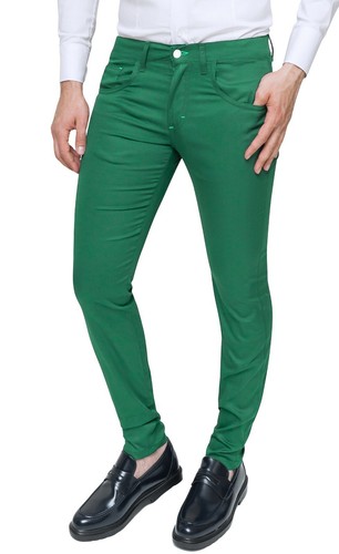 Pantaloni C. Battistini uomo verde slim fit estivi casual eleganti in  cotone | eBay