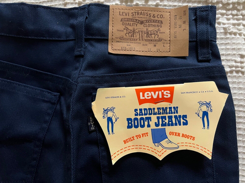 VTG Levis's Strauss Saddleman Boot Denim Jeans 416-1818 slim 12 24 l NEW W/ TAG - Picture 2 of 11