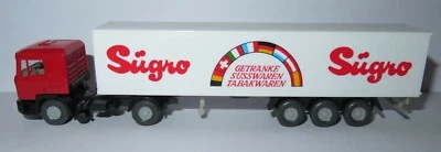 WIKING HO 1/87 CAMION MAN F90 SEMI REMORQUE SUGRO ESSIEUX gris NO BOX - Photo 1/4