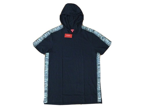 New GUESS Hoodie Hooded Men’s Black Short Sleeve T-Shirt Tee Sz Large MSRP $35 - Picture 5 of 5