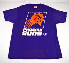 Vintage NBA T-Shirt Hanes Phoenix Suns Size M/L 90s Purple Comet Ball Logo Stres