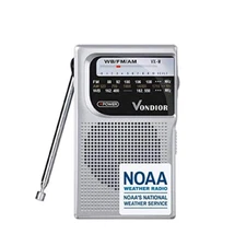 NOAA Weather Radio - Emergency NOAA/AM/FM Battery Radio, Silver 