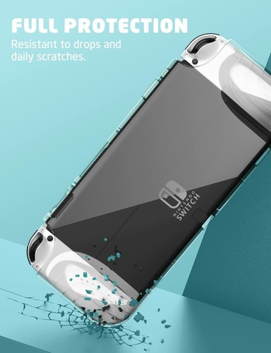 MUMBA FIts For Nintendo Switch OLED 2021, Protective Clear Cover with TPU Grip - Picture 20 of 22