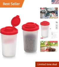 Moisture-Proof Plastic Salt and Pepper Shakers Set of 2 - Travel & Camping