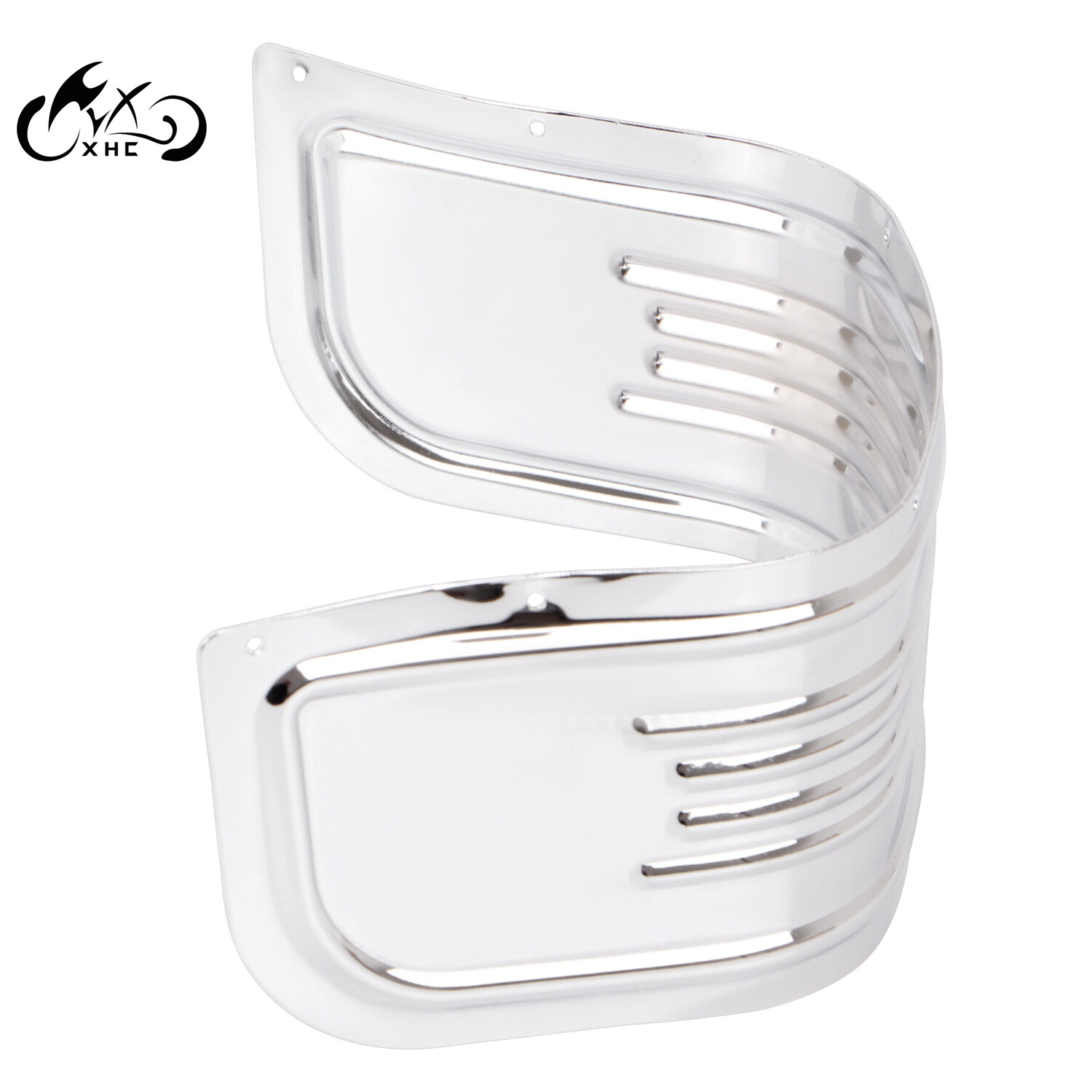 Chrome Ribbed Fender Skirt Tip For Harley Softail FLST Touring Electra Glide FLH