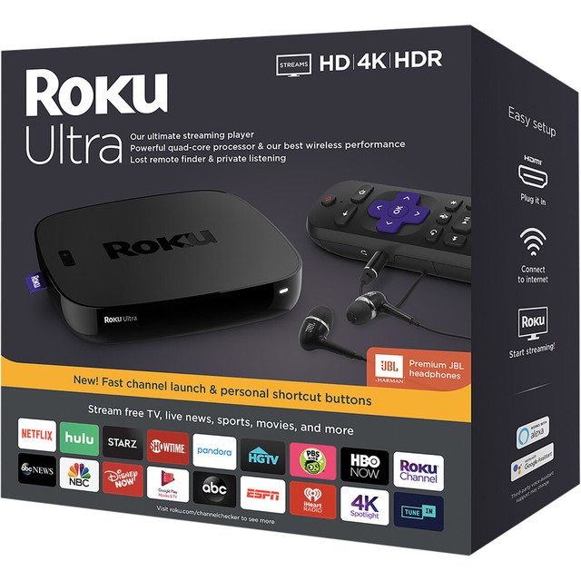 Roku Ultra Streaming Player 4670R Free TV Movies News ...