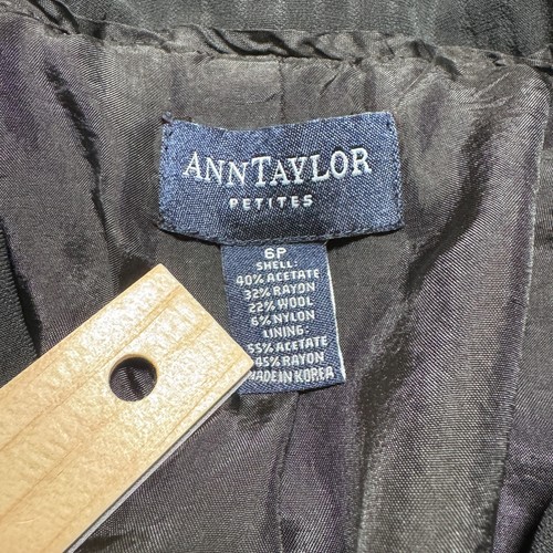 Ann Taylor Long Sleeve Coat Petites Size 6P Black Women's Long Tee Womens Button - Picture 4 of 7